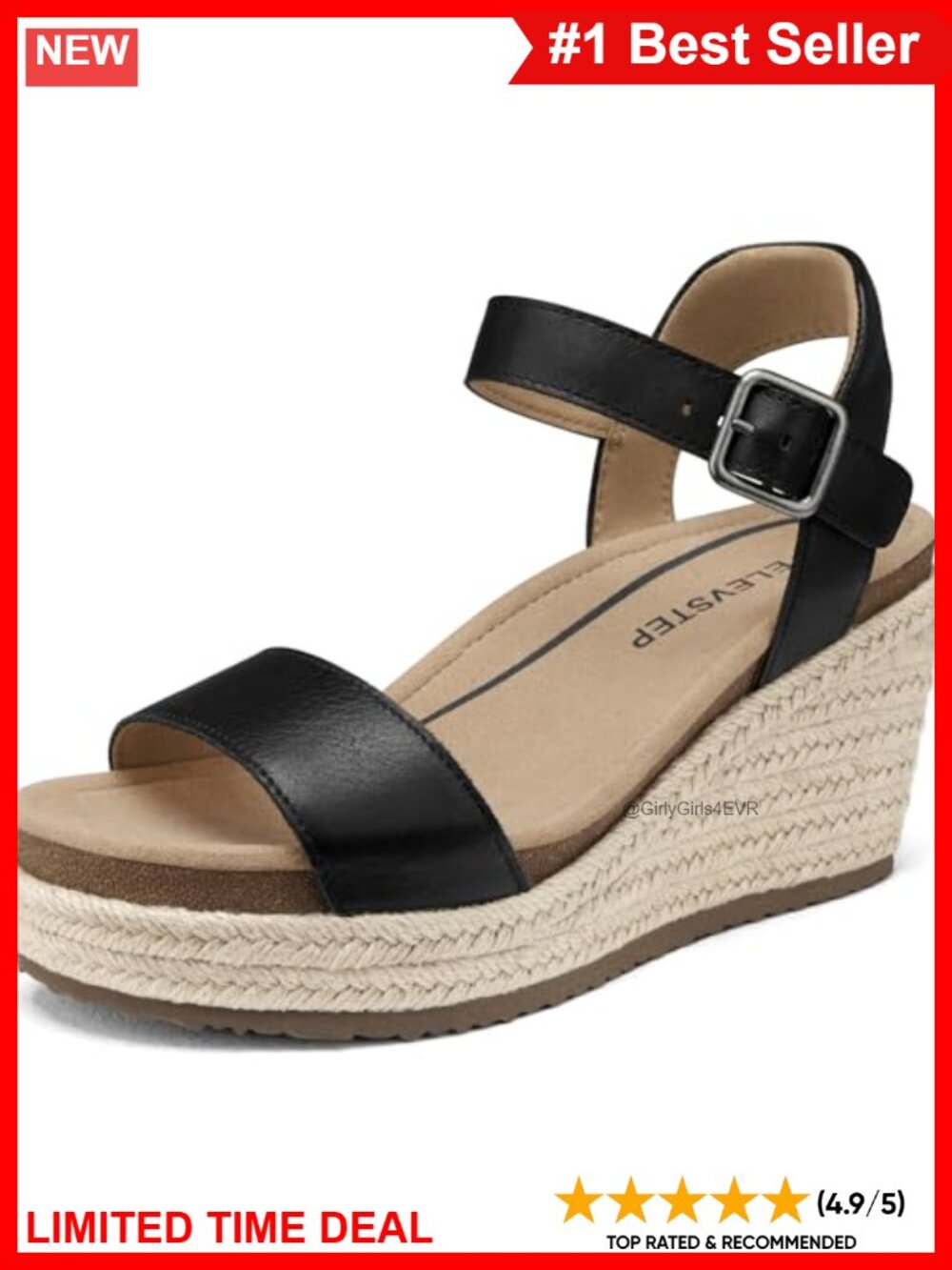 Women's Genuine Leather Orthopedic Wedge Sandals Platform Espadrilles Arch